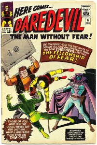 DAREDEVIL #6 (Feb1965) 5.5 FN-  Stan Lee /Wally Wood  First Fellowship of Fear!