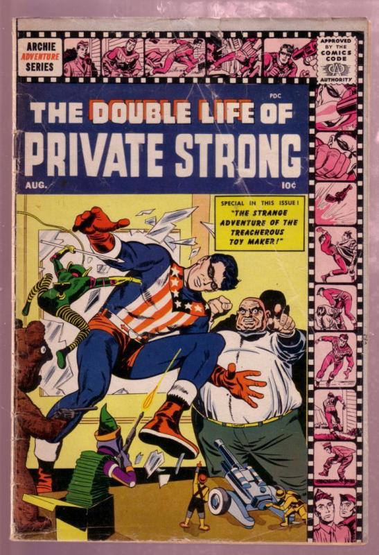 THE DOUBLE LIFE OF PRIVATE STRONG #2 1959-SHIELD-KIRBY VG