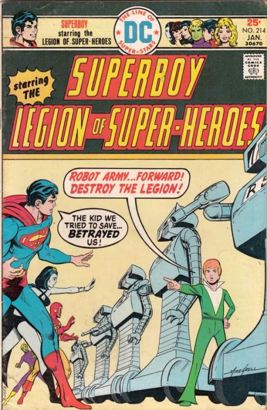 Superboy #214 (Jan-76) FN Mid-Grade Superboy, Legion of Super-Heroes