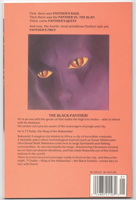 BLACK PANTHER PANTHER'S PREY #1-4 (Marvel Comics 1991) COMPLETE SET