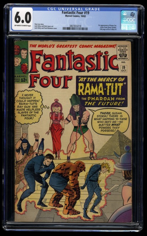 Fantastic Four #19 CGC FN 6.0 Off White to White 1st Rama-Tut (Kang)!