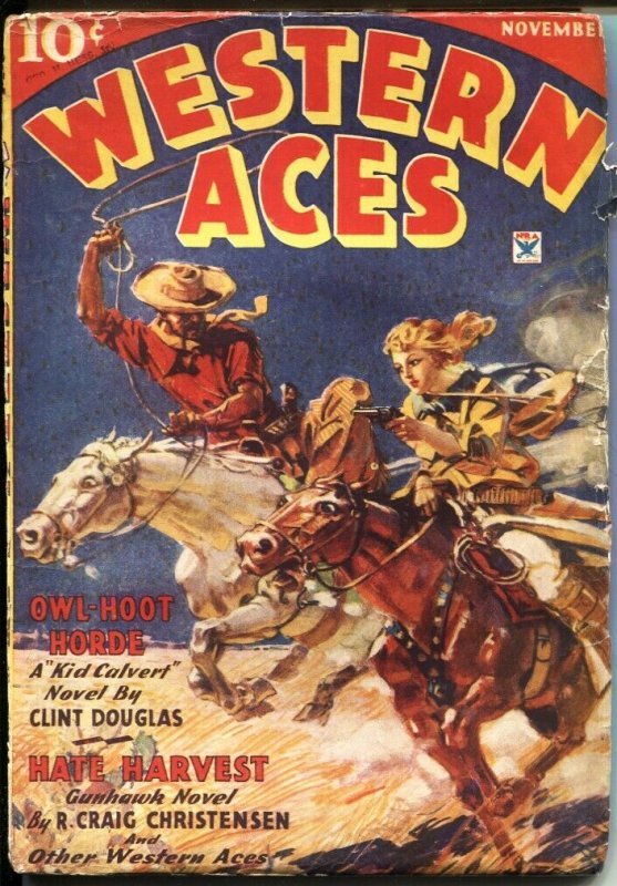 WESTERN ACES-MAY 1936--PREACHER DEVLIN by LL FOREMAN--DESOTO COVER ART-RARE P...