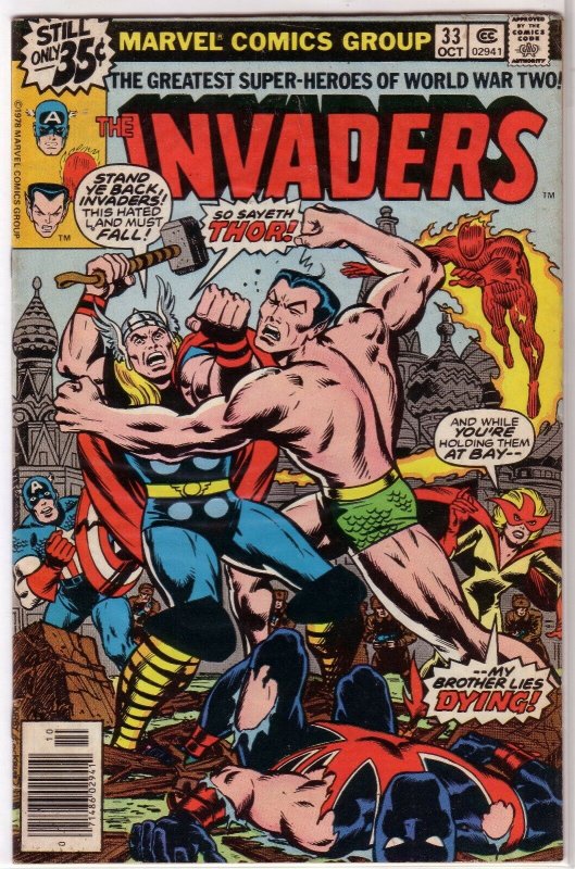 Invaders #6,8,9,14,20,21,33,37,40+ Captain America Torch Namor, comics lot of 55