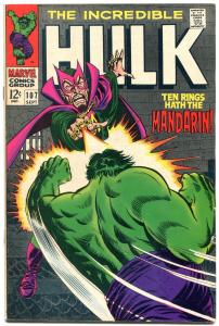 INCREDIBLE HULK #107 1968-NICK FURY-MANDARIN-FLYING SAUCER- VF-