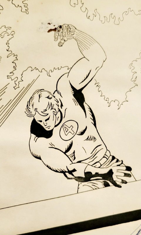 HUMAN TORCH Johnny Storm FF Artist-Signed Proof Page Comic Art 8.5×11