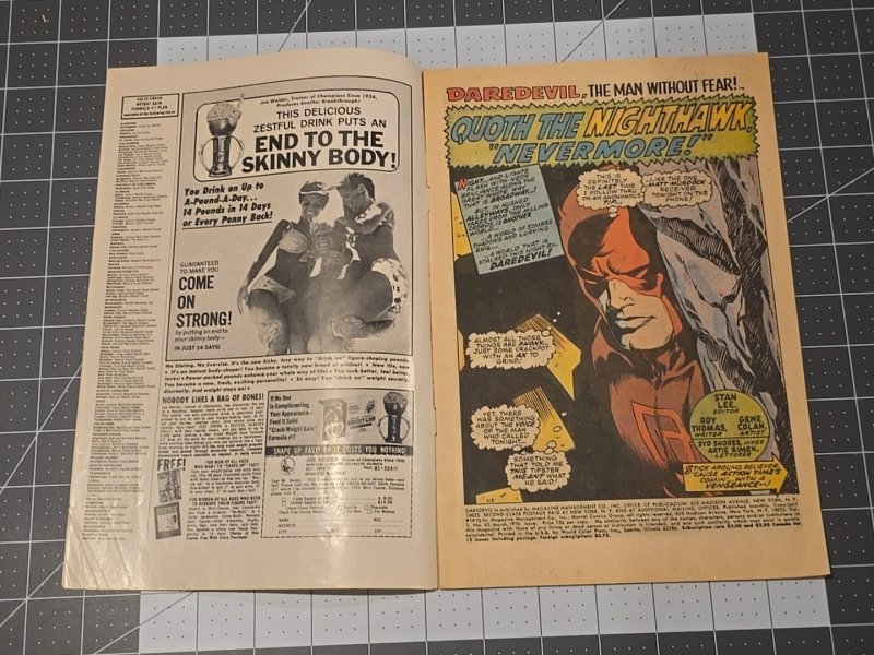 Daredevil #62 ?-Origin Story Of NIGHTHAWK (Marvel Comics March 1970)