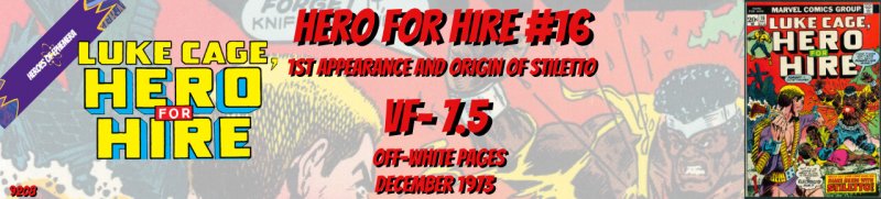 Hero For Hire 16 VF- 7.5 1st Stiletto Marvel 1973