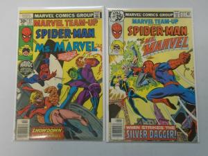 Marvel Team-Up 2 different issues featuring Ms. Marvel avg 7.0 FN/VF (1970s)