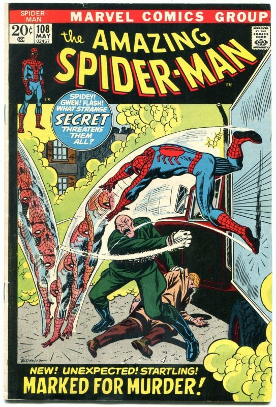 AMAZING SPIDER-MAN #108 1972-MARVEL COMICS-- VIETNAM FN+