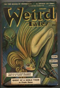 Weird Tales--January 1943-- Frank Owen-- Zagat-- Derleth--Pulp Magazine