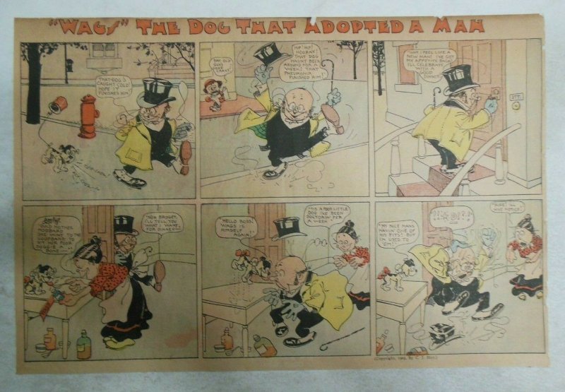 Wags The Dog That Adopted A Man ! from 1905 Full Color Half Page Size!