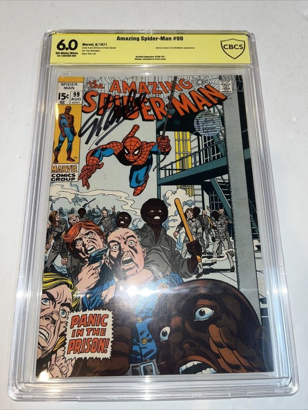 Amazing Spider-Man (1971) # 99 (CBCS 6.0 OWWP) Verified Signature Stan Lee