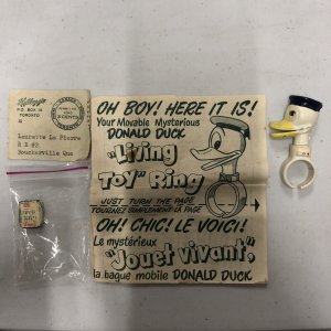 DONALD DUCK WALT DISNEY KELLOGG'S PREMIUM GIVEAWAY PRIZE RING RARE PLASTIC