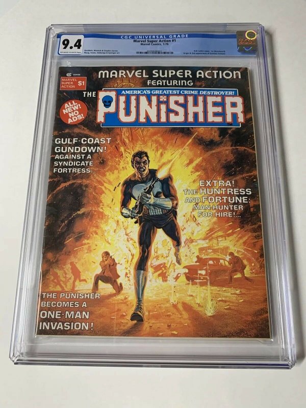 Marvel Super Action 1 Cgc 9.4 Ow/w Pages (copy A) Punisher Story