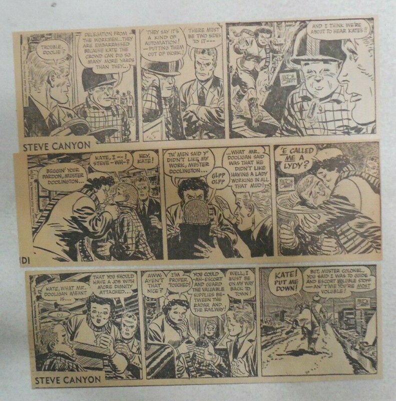 (50) Steve Canyon Dailies by Milton Caniff from 3-4,1961 Size: 2.5 x 7 inches