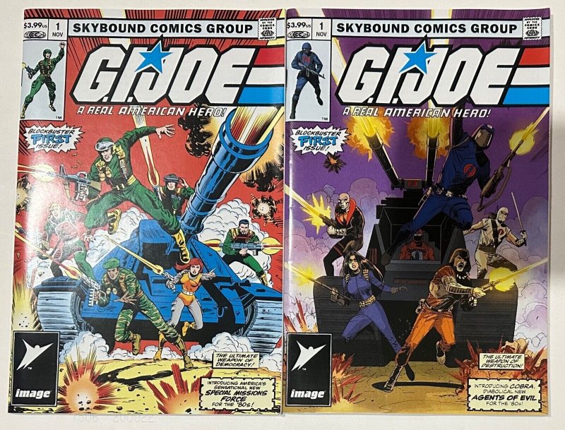 GI JOE ARAH #1 LARRY HAMA CUT FACSIMILE REPRINT + OLLIFFE VARIANT COVER SET