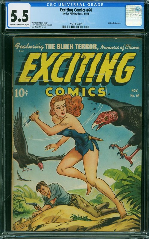 Exciting Comics #64 (Nedor Pub, 1948) CGC 5.5 - Schomburg Cover