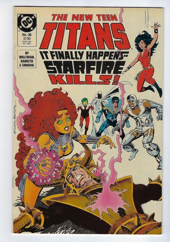 The New Teen Titans #36 & #37 (1987) Starfire Kills Set. Both NM- or Better.