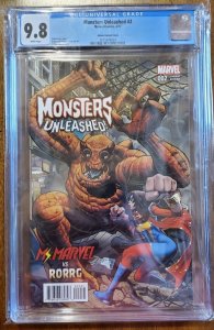 MONSTERS UNLEASHED #2 Variant 1:100 ADAMS Cover, Ms Marvel CGC 9.8 White Pages