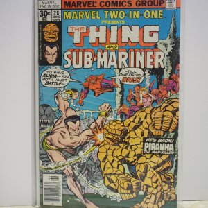Marvel Two-in-One #28 (1977) VF Thing and Sub-Mariner Piranha is Back!