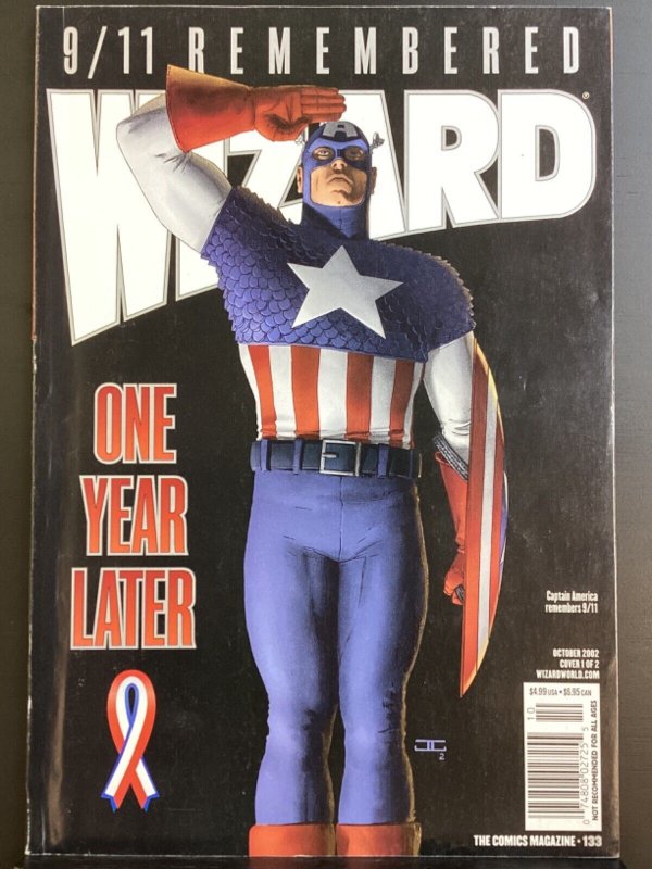 Wizard Magazine #133 Captain America 9/11 Fables Joe Kubert Hellboy movie 2002