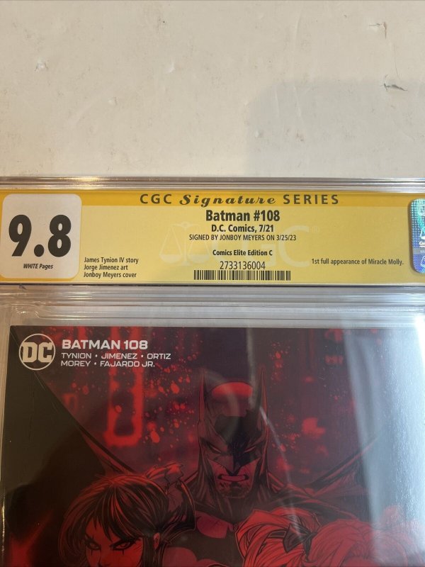 Batman (2021) # 1 (CGC 9.8 SS) Signed Jonboy Meyers | Comics Elite C