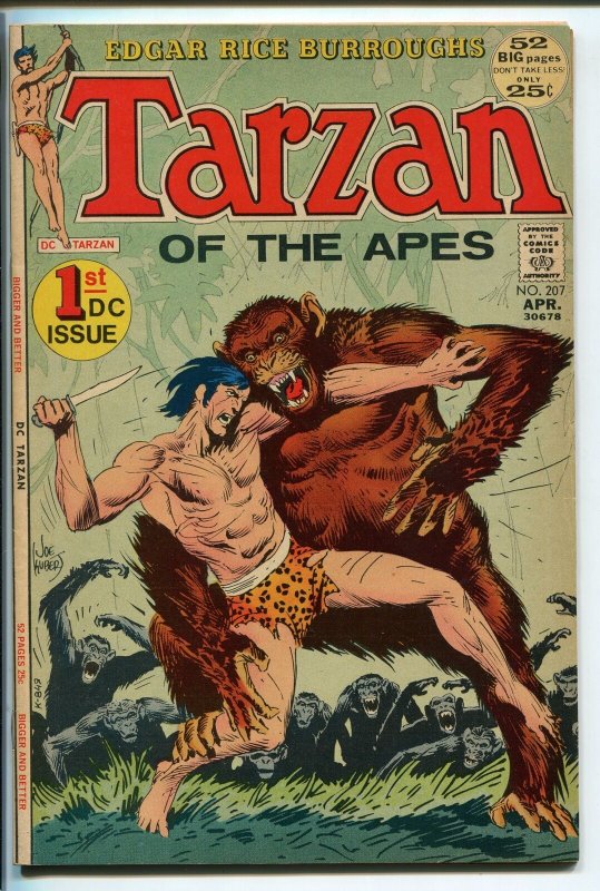 TARZAN #207 1971-DC-EDGAR RICE BURROUGHS-JOE KUBERT ART-tarzan origin-vf/nm