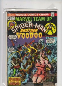 MARVEL TEAM-UP #24 SPIDER-MAN and BROTHER VOODOO 1974 MARVEL / MID QUALITY