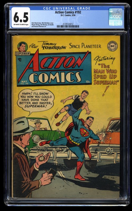 Action Comics #192 CGC FN+ 6.5 Off White to White Tommy Tomorrow!  Congo Bill!