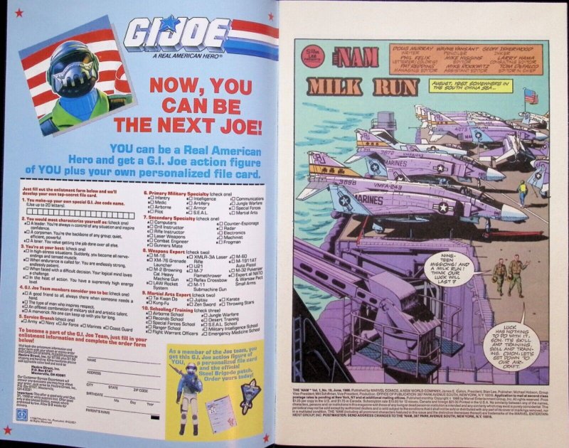 THE NAM Comic Issue 19 —Doug Murray Story John Beatty Cover — 1988 Marvel Comics