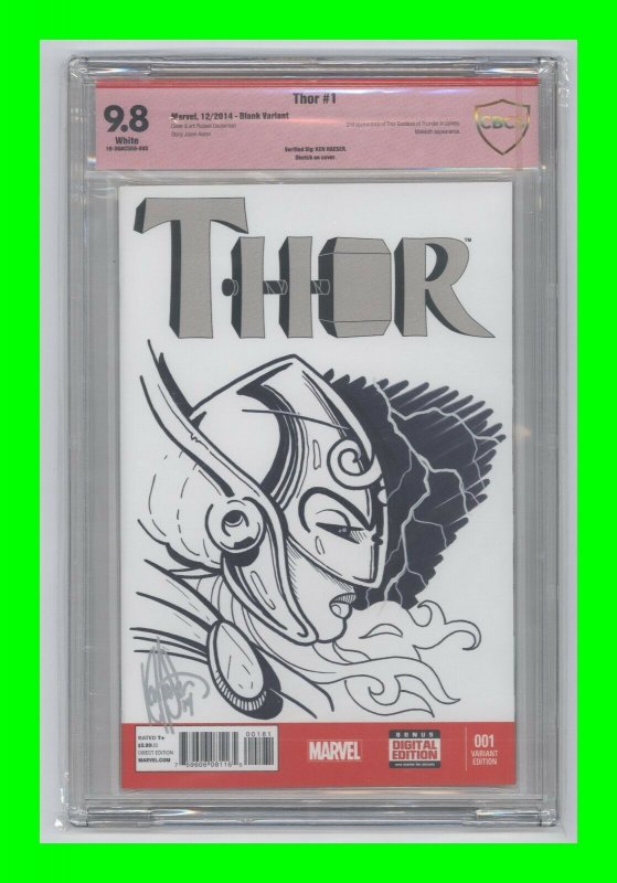 Thor #1 2014 Marvel Jane Foster as Thor Sketch/Signed Ken Haeser Sketch CBCS 9.8