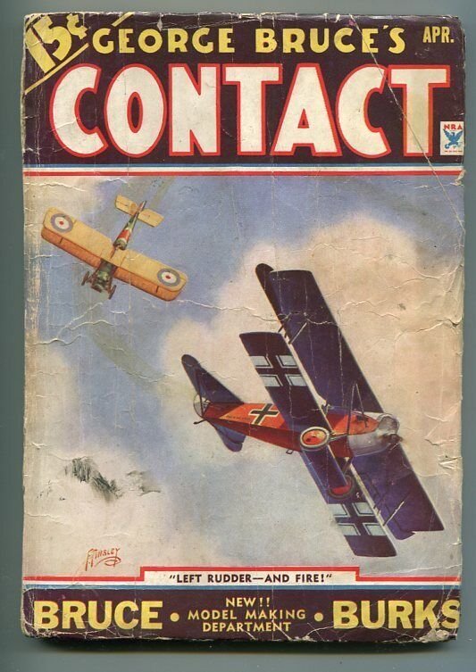 GEORGE BRUCE'S CONTACT 04/1934-WWI-BI-PLANE- TINSLEY-MODEL AIRCRAFT-good/vg