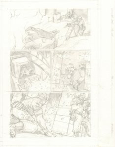 G.I. Joe #5  p.11 - Action - 2011 pencil art by Javier Saltares