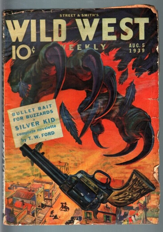 WILD WEST WEEKLY 8/5/1939-WESTERN PULP-SILVER KID G/VG