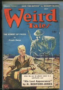 WEIRD TALES 07/1943-PULP-HORROR-JACK THE RIPPER-ROBERT BLOCK-BEDFORD-JONES-vg-