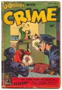 Down With Crime #4 1952-Fawcett-DESARRO STORY- G