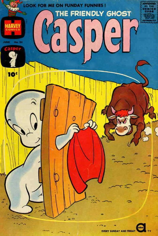 Fantasma amigable, Casper, la #34 pobre; Harvey | bajo grado Comic-AHORRA EN ENVIOS 