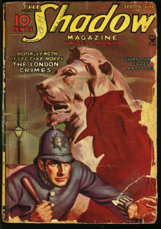 SHADOW 1935 SEP 15-STREET AND SMITH HERO PULP-RARE FR 