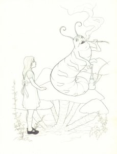 Alice in Wonderland Back Cover Art - Signed art by Jenny Frison