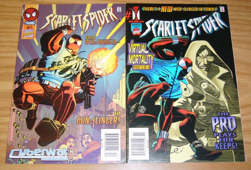 Scarlet Spider #1-2 VF- complete series - newsstand variants - marvel comics set 