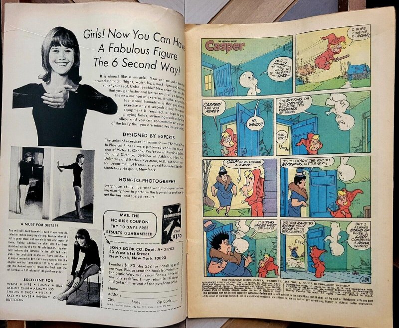 CASPER THE FRIENDLY GHOST #126 VG (Harvey Comics 1969) Silver Age 12-cent Cover