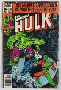 Incredible Hulk #251 ORIGINAL Vintage 1980 Marvel Comics