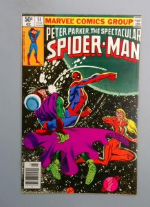 Spectacular Spider-Man #51, VF Mysterio Marvel Comics 1981 JR1
