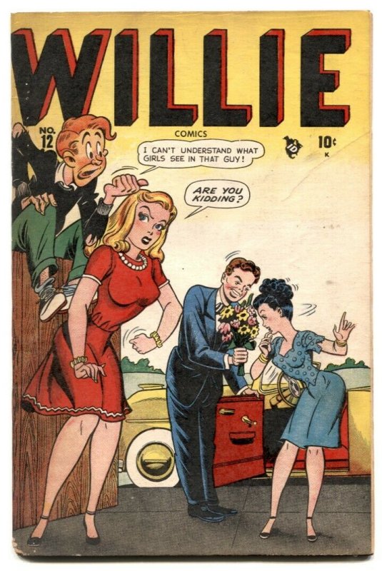 Willie Comics #12 1948- Golden Age Humor- headlight cover