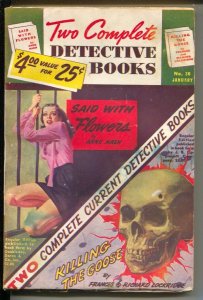 Two Complete Detective Books #30 1/1945-George Gross skull cover-Mr & Mrs Nor...