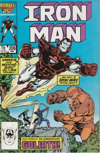 Iron Man #206 (1986)   Hawkeye ! Mockingbird ! Future Thunderbolt Goliath !