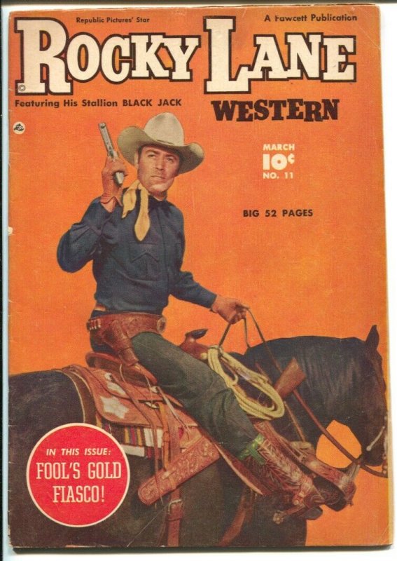 Rocky Lane Western #11 1950-Fawcett- B-Western movie star photo cover-VG+ 