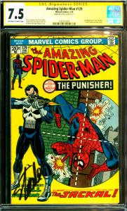Amazing Spider-Man #129 CGC Graded 7.5 1st Punisher - Stan Lee Signed