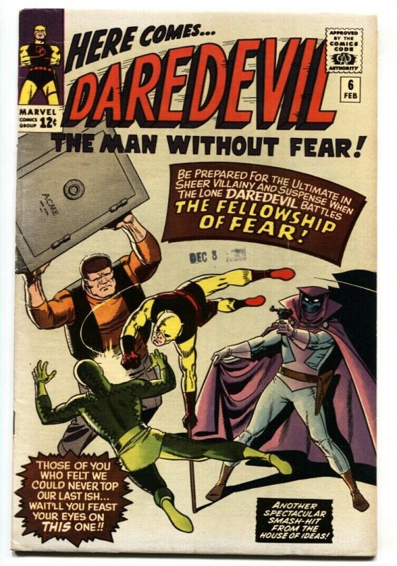 Daredevil #6 comic book 1965-Marvel-Wally Wood-Yellow costume-FN/VF