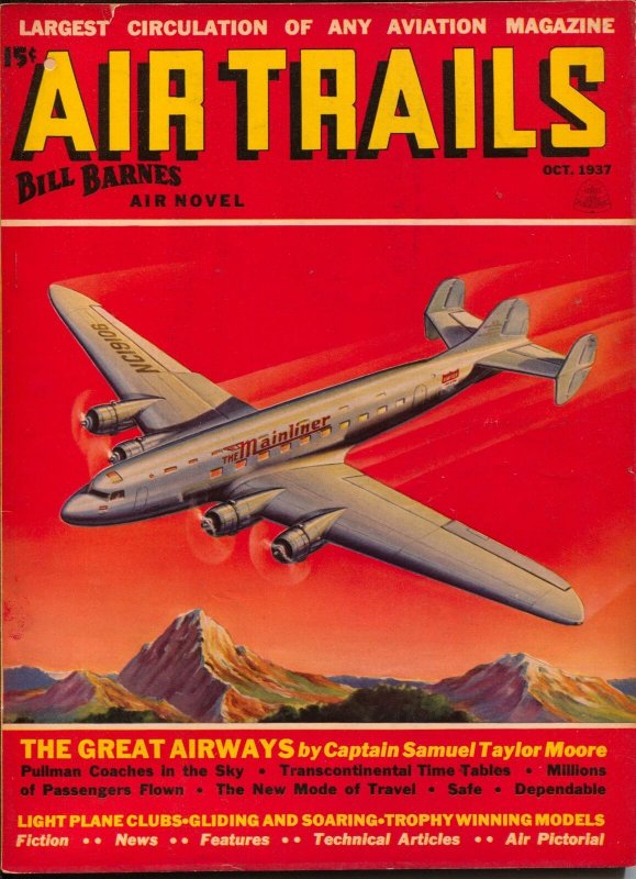 Air Trails 10/1937-Bill Barnes-hero pulp-George L Eaton-VG/FN